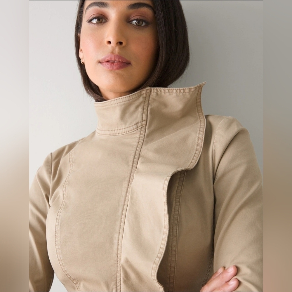 White House Black Market Fitted Ruffle Front Fashion Jacket - Picture 5 of 16